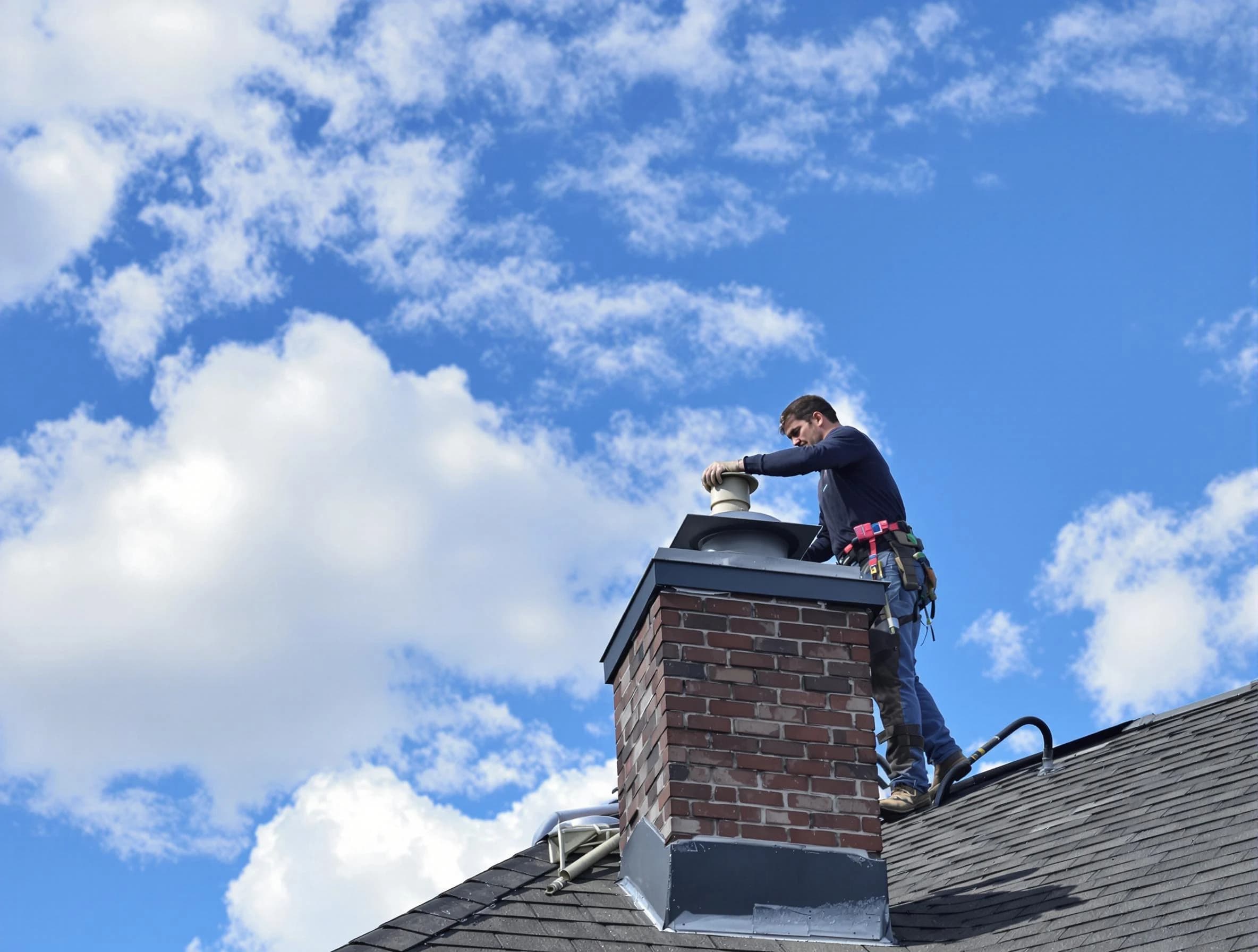 Gardendale Chimney Sweep installing a sturdy chimney cap in Gardendale, AL