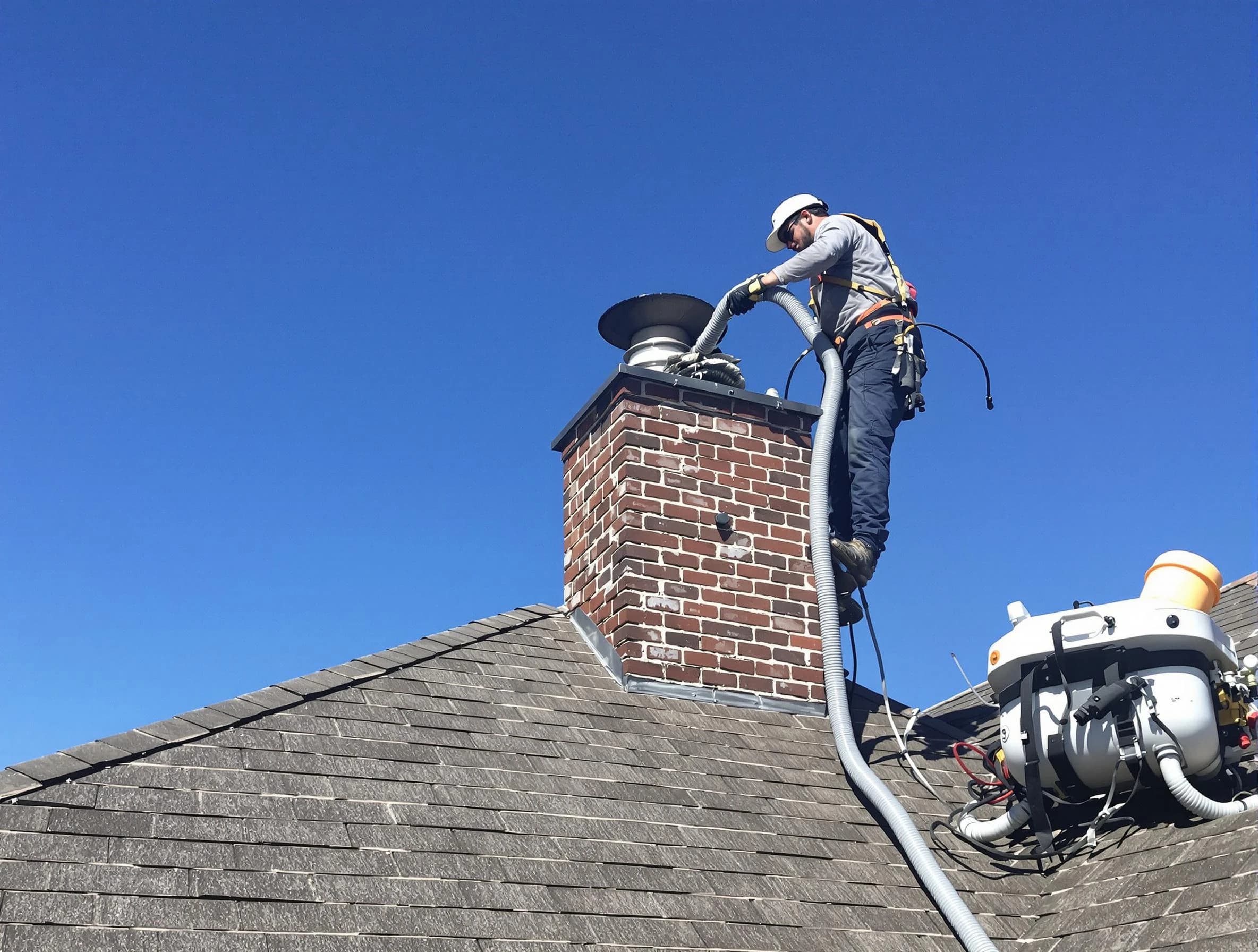 Dedicated Gardendale Chimney Sweep team member cleaning a chimney in Gardendale, AL