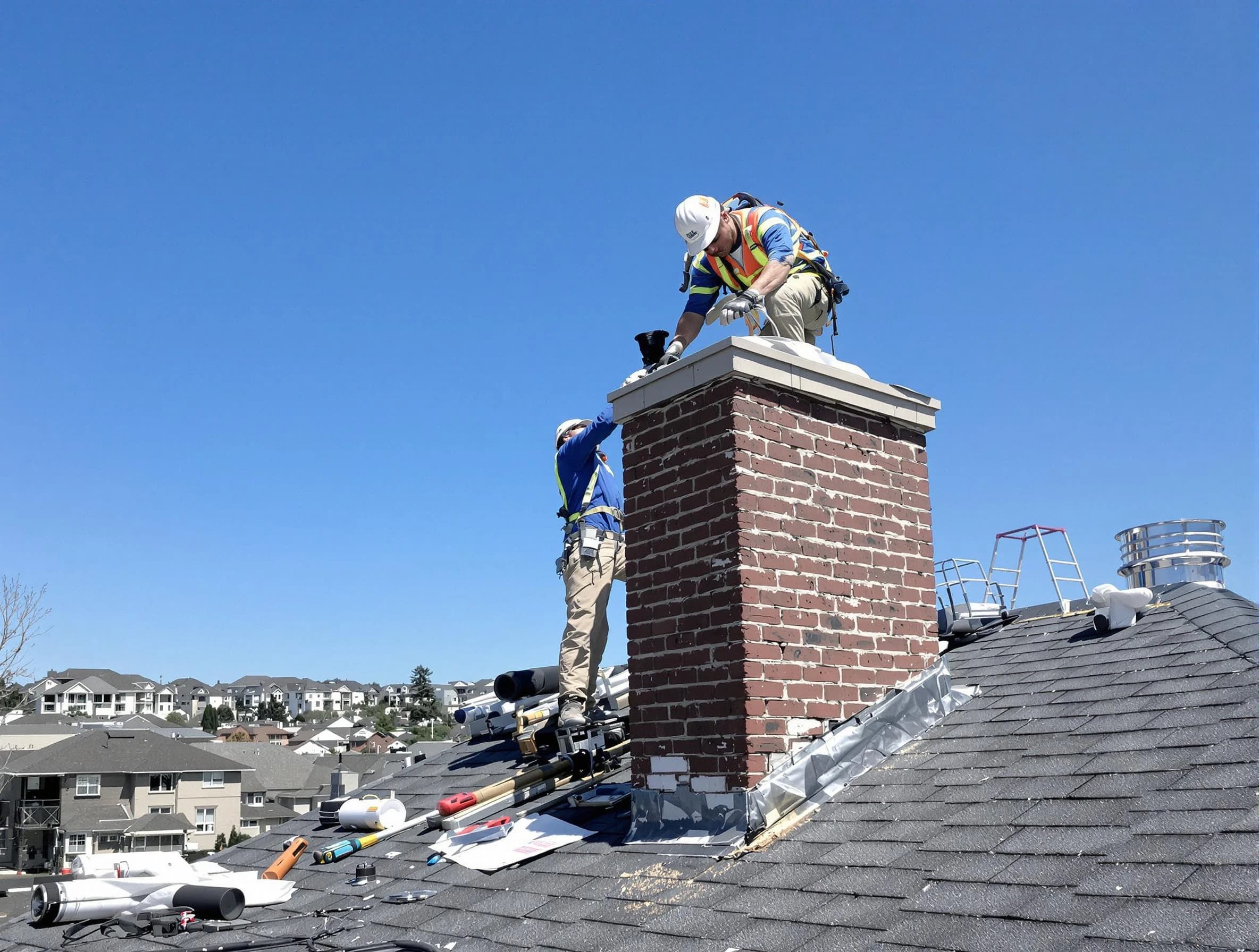 Gardendale Chimney Sweep repairing a chimney crown in Gardendale, AL