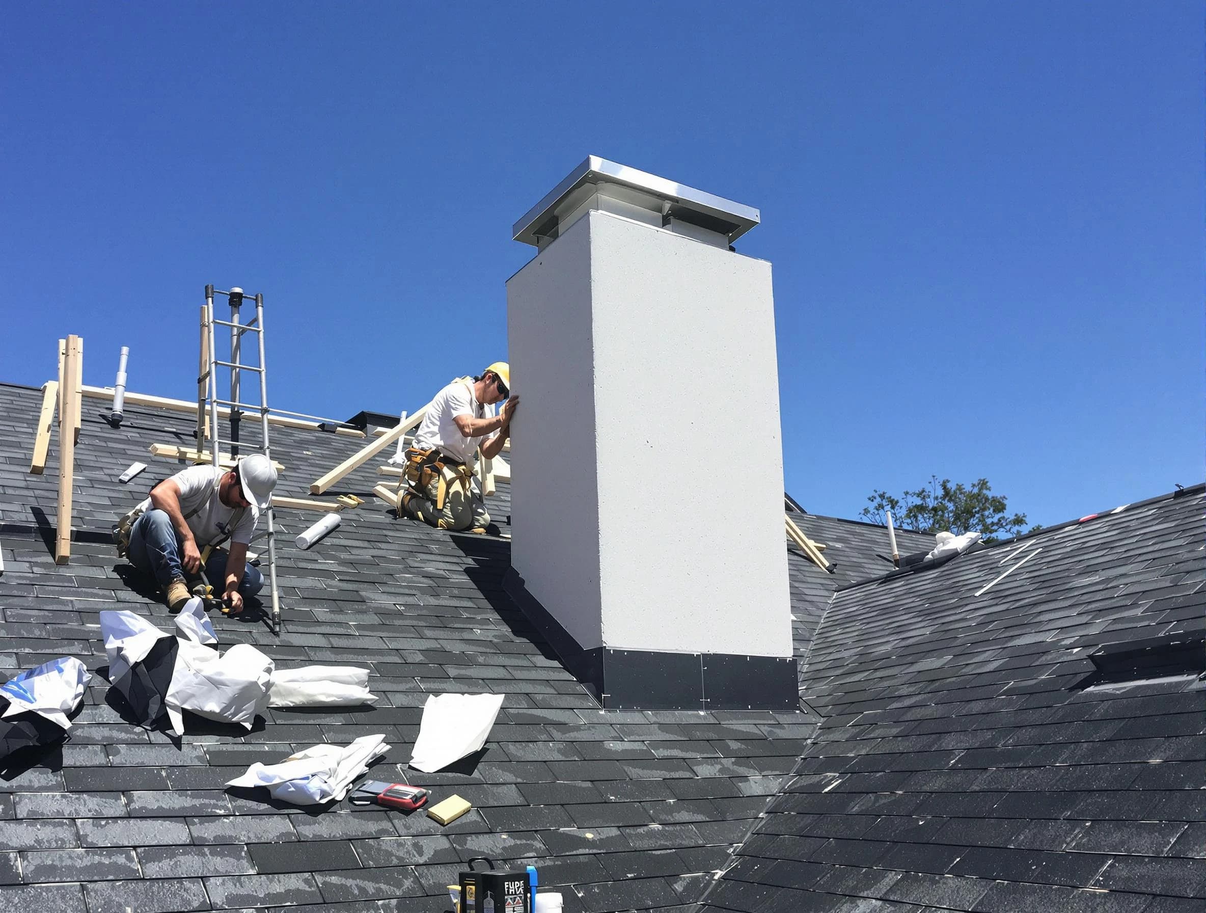 Gardendale Chimney Sweep crew installing a new chimney in Gardendale, AL