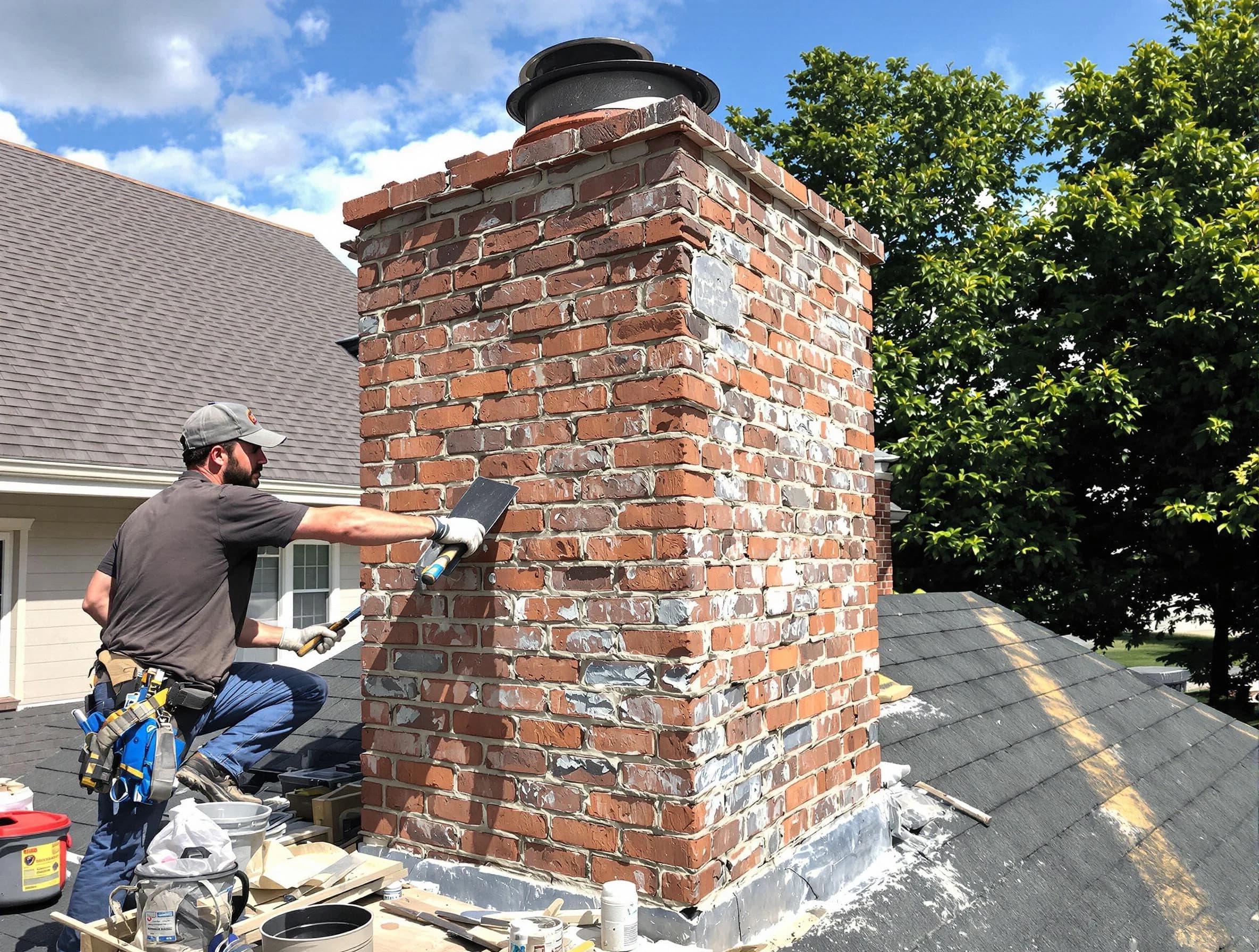 Completed chimney rebuild by Gardendale Chimney Sweep in Gardendale, AL