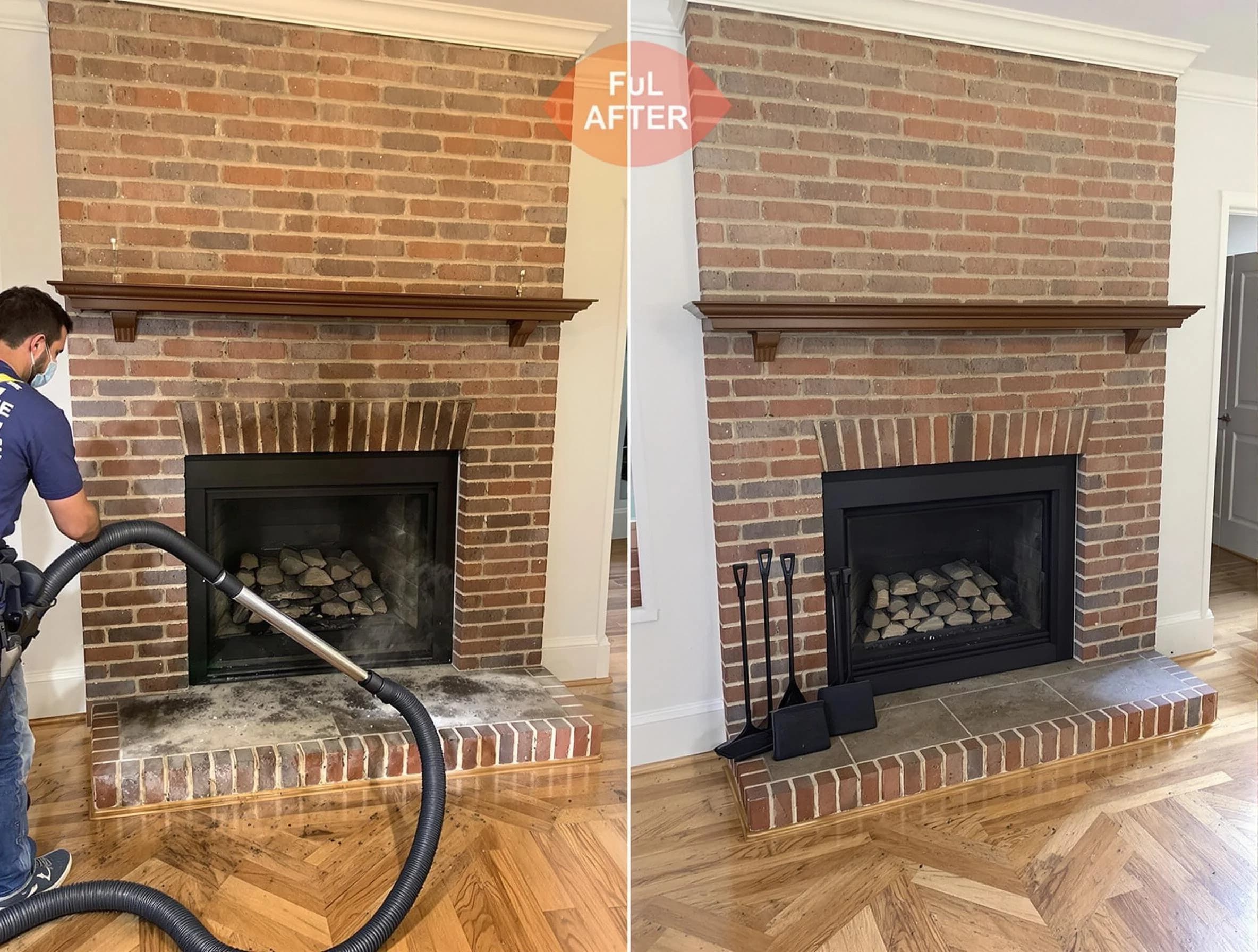Gardendale Chimney Sweep carefully sanitizing a fireplace in Gardendale, AL