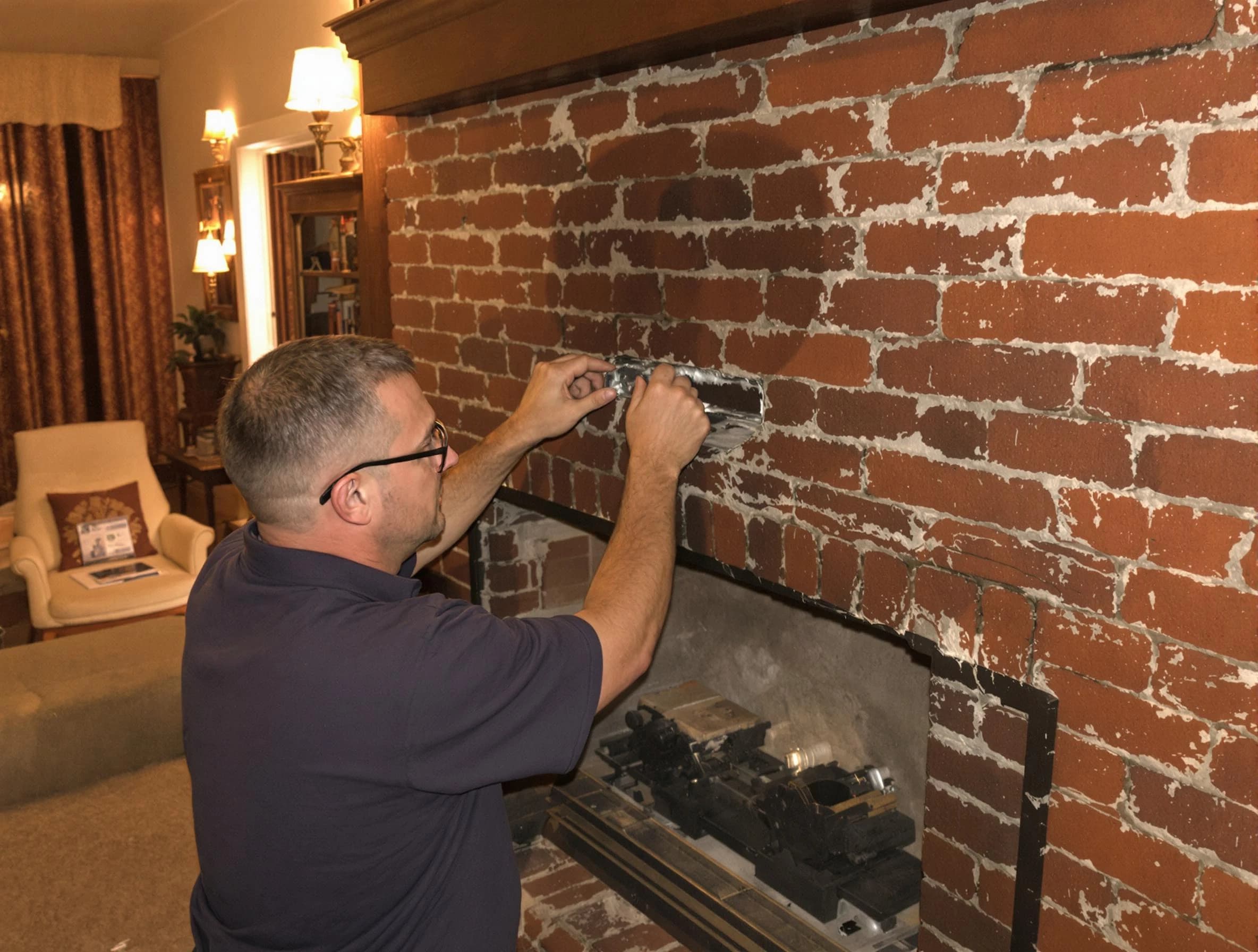 Gardendale Chimney Sweep expert fixing a fireplace in Gardendale, AL