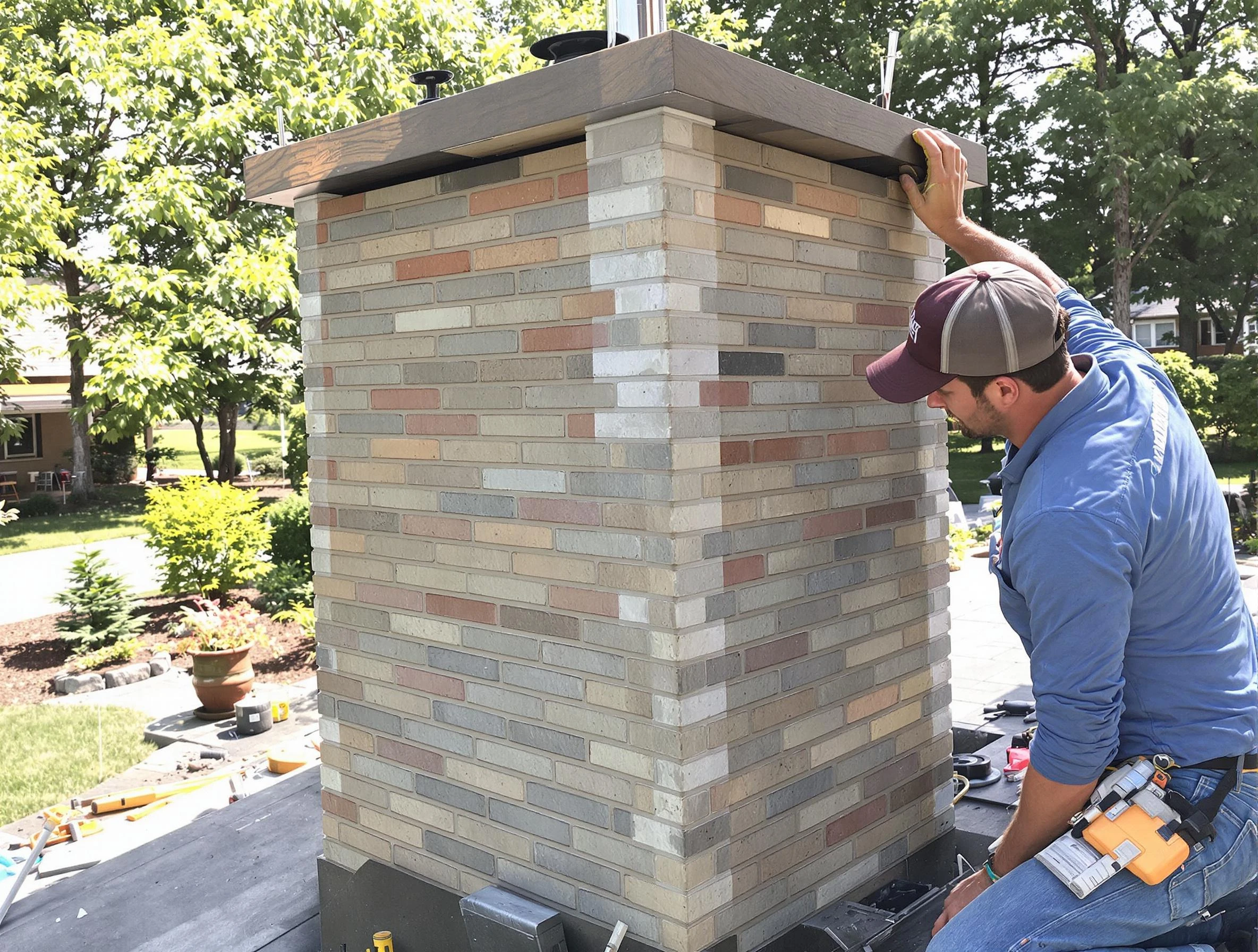 Gardendale Chimney Sweep completing a modern chimney remodel in Gardendale, AL