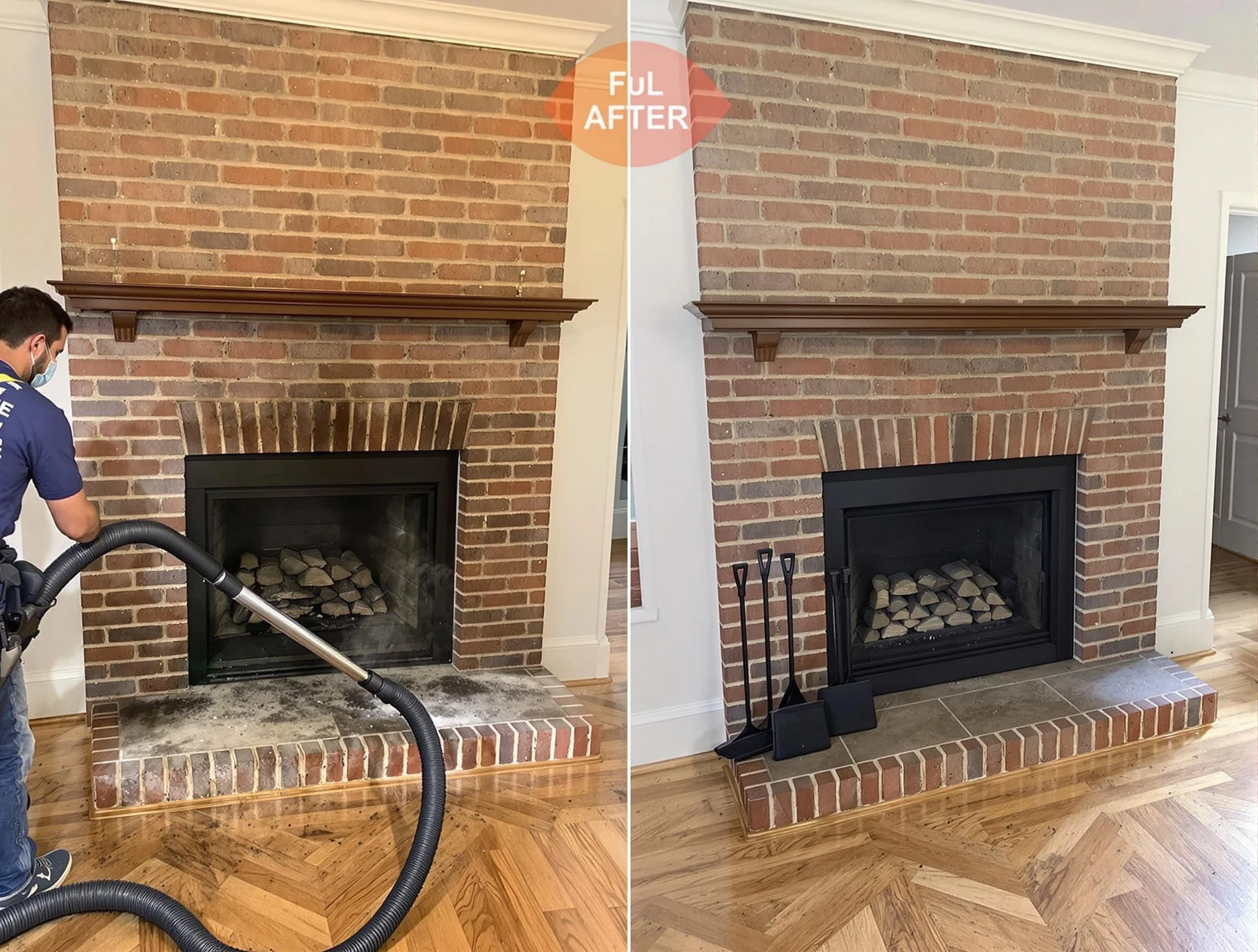 Gardendale Chimney Sweep carefully sanitizing a fireplace in Gardendale, AL