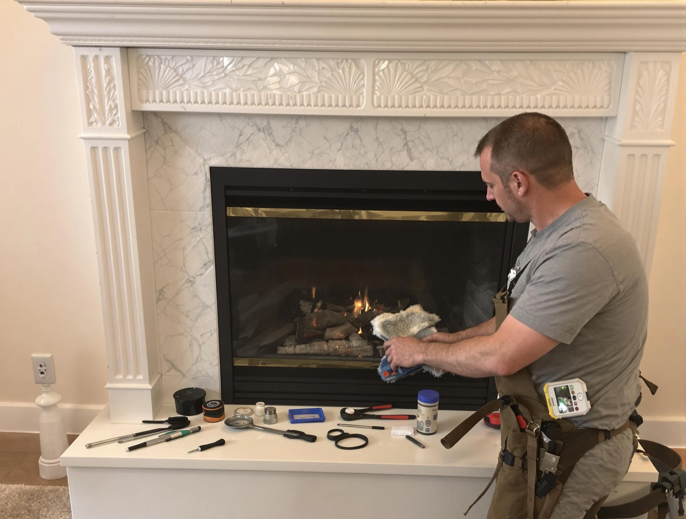 Gardendale Chimney Sweep performing fireplace maintenance in Gardendale, AL